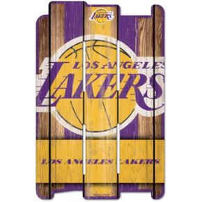 WinCraft NBA Los Angeles Lakers Fan Home Decor, 11"x17" Inch Novelty Wood Fence Sign