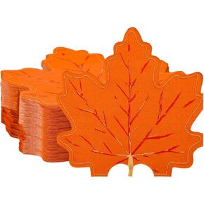 Mifoci 100 Pcs 9.84 x 9.84 Inches Fall Leaf Luncheon Napkins Autumn Thanksgiving Maple Leaves Napkins Disposable Fall Color Napkins Paper for Bathroom Guest Holiday Kitchen Dining Weddings Decorations