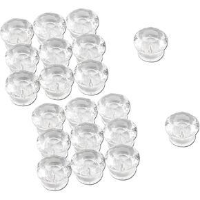 20pcs Acrylic Pull Knobs Plastic Mini Pulls Clear for Small Furniture Wood Box Jewelry Box Handicrafts (0.7"x0.55" Round)