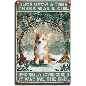 Tin Sign Once Upon A Time There was A Girl Who Really Loved Golden Retrievers Poster Tin Signs Metal Bar Wall Plaque Decor Kitchen Tin Sign 8×12inch/Tin Sign