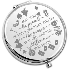 PLITI Alice Gift Alice Fan Gift May You Be Proud of The Work That You Do Wonderland Compact Mirror (Be Proud Alice CM)