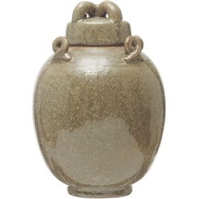 Creative Co-Op Stoneware Cachepot, Brown Reactive Glaze Decorative Storage, 6" L x 6" W x 9" H