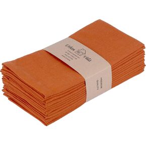 Urban Villa Harvest Dinner Napkins Set of 12 Rust Color Dinner Napkins Size 20''x20'' Fall Cloth Napkins 100% Cotton Cloth Napkins Premium Quality Mitered Corners Thanks Giving Dinner Napkins
