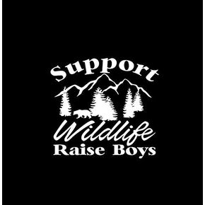 Support Wildlife Raise Boys NOK Decal Vinyl Sticker |Cars Trucks Vans Walls Laptop|White|5.5 x 5.5 in|NOK1009