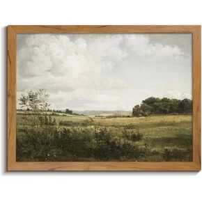 Gardenia Art Vintage French Country Field Canvas Wall Art Classical Countryside Landscape Painting Green Nature Wilderness Scenery Artworks for Living Room Bedroom Kitchen Framed Aesthetic Decor 8x10