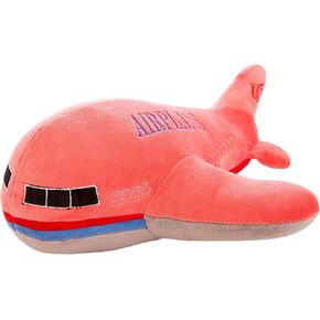 15.7" Airplane Plush Red, Aircraft Pillow Soft Cushion, Stuffed Animal Plane Toy for Kids Gift