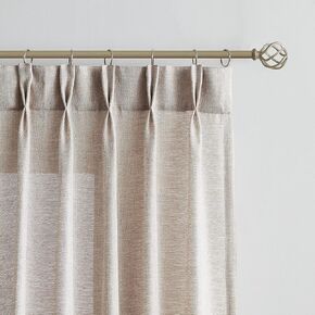Enactex Linen Textured 84 Inch Pinch Pleat Light Filtering Curtains for Living Room, Semi Sheer Farmhouse Privacy Back Tab Window Treatments for Bedroom 2 Panels, Natural