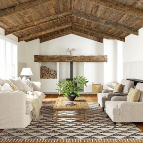 Rugs USA x Lauren Liess Arrowroot Geometric Tasseled Area Rug, 4x6, Natural
