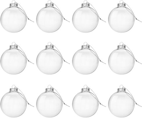 18 pcs Clear Glass Ball Ornaments, Clear Glass Ornaments for Crafts Fillable (2.36")，Small Hanging Ornaments Christmas Tree Decor Holiday Decorative Craft Tree Ornaments in Saudi Arabia