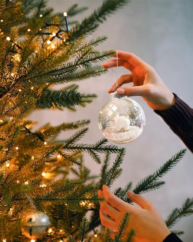 18 pcs Clear Glass Ball Ornaments, Clear Glass Ornaments for Crafts Fillable (2.36")，Small Hanging Ornaments Christmas Tree Decor Holiday Decorative Craft Tree Ornaments in Saudi Arabia