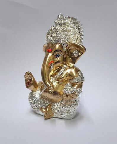 Ganesha Idol Ganesh for Car Dashboard Statue Ganpati Vinayaka Vinayagar Figurine Diwali Gifts Home Decor Luck, Success for Small Murti Puja Lord Gift Office Desk Room 3.5 Inches in Saudi Arabia