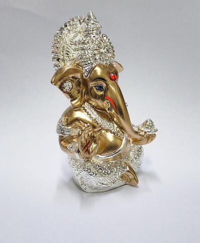 Ganesha Idol Ganesh for Car Dashboard Statue Ganpati Vinayaka Vinayagar Figurine Diwali Gifts Home Decor Luck, Success for Small Murti Puja Lord Gift Office Desk Room 3.5 Inches in Saudi Arabia