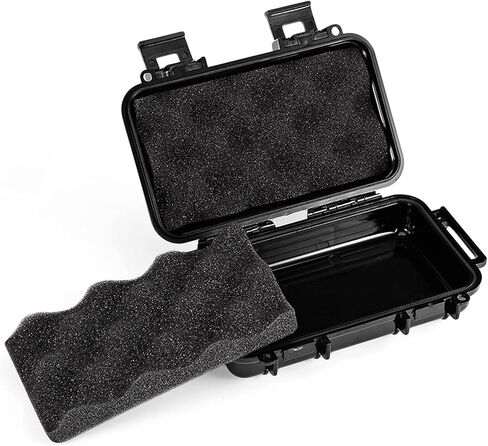 Dry Storage Box, Shockproof Waterproof Box with 2 U‑Shape Buckle, Plastic Storage Container for Cameras, Phones, Camping, Fishing, Hiking(Large-Black) in Saudi Arabia