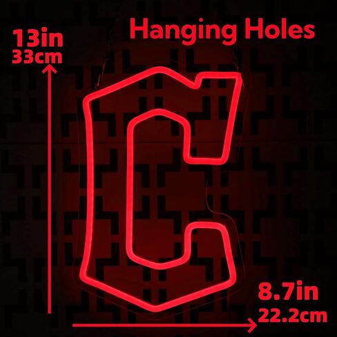 Cleveland Guard Neon Sign for Sports Studio Baseball Neon Light LED Team Sign Sports Neon Sign for Sports Fans Man Cave Wall Decor University Dormitory Decoration USB Powered Dimmable 8.7"*13" in Kuwait