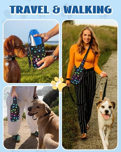 Water Bottle Carrier Bag for PupFlask 27oz - Travel Bottle Sling with Phone Pocket Strap, Portable Purse Pet Water Bottle Holder Cover for Easy Walking Hiking(No Water Bottle Included) in Kuwait