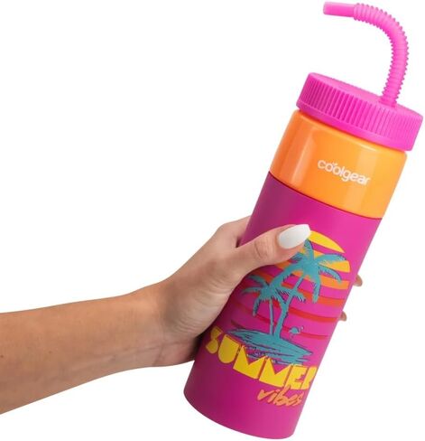 COOL GEAR 24oz Plastic Retro Squishy Water Bottle (bubble, Teal), N53949WM in Saudi Arabia