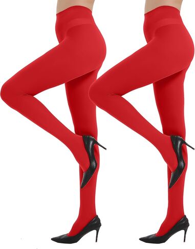 2 Pairs Black Tights for Women, 40D Solid Color Soft Tights, Control Top Microfiber Pantyhose for women in Saudi Arabia