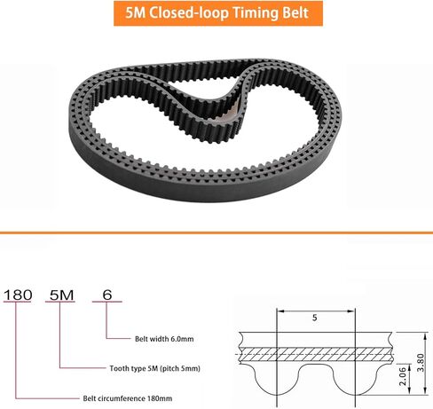 600-HTD5M-15 Timing Belt, 600mm Length, 5mm Pitch, 15mm Width, Synchronous Belt, HTD5M Endless Rubber Geared-Belt, Accessory Replacement Belt, 2pcs in Saudi Arabia