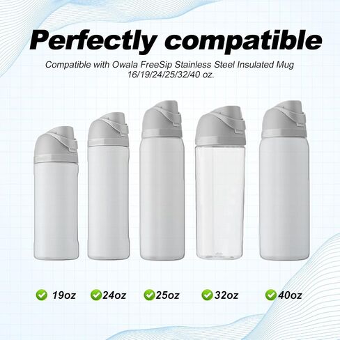 9pcs Water Bottle Replacement Parts Compatible with Owala FreeSip, Water Bottle Seal Ring & Replacement Stopper for Owala 16/19/24/25/32/40oz Gasket Plug Accessories BPA-Free in Saudi Arabia