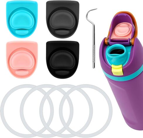 9pcs Water Bottle Replacement Parts Compatible with Owala FreeSip, Water Bottle Seal Ring & Replacement Stopper for Owala 16/19/24/25/32/40oz Gasket Plug Accessories BPA-Free in Saudi Arabia