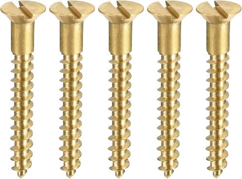 uxcell Wood Screws M3 x 25mm Slotted Flat Head Brass Self-Tapping Screw 100 Pcs in Saudi Arabia