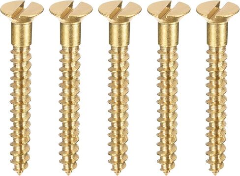 uxcell Wood Screws M3 x 25mm Slotted Flat Head Brass Self-Tapping Screw 100 Pcs in Saudi Arabia