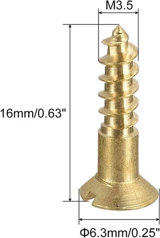 uxcell Wood Screws M3 x 25mm Slotted Flat Head Brass Self-Tapping Screw 100 Pcs in Saudi Arabia