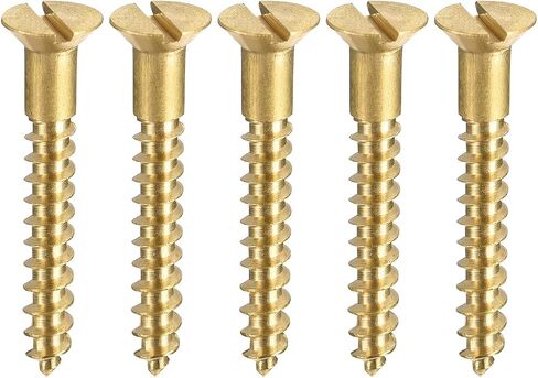 uxcell Wood Screws M3 x 25mm Slotted Flat Head Brass Self-Tapping Screw 100 Pcs in Saudi Arabia