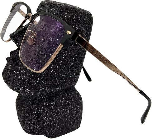 MOAI STONE FIGURE EYEWEAR HOLDER - ART EYEWEAR HOLDER -Vintage and Modern Fusion Eyeglass Stand - Artistic Decor for Desk or Bedside - Stylish Entranceway Display Stand (Black) in Saudi Arabia