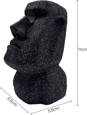 MOAI STONE FIGURE EYEWEAR HOLDER - ART EYEWEAR HOLDER -Vintage and Modern Fusion Eyeglass Stand - Artistic Decor for Desk or Bedside - Stylish Entranceway Display Stand (Black) in Saudi Arabia