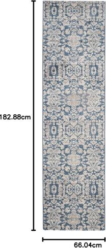 SAFAVIEH Sofia Collection 2'2" x 10' Blue / Beige SOF381C Vintage Oriental Distressed Non-Shedding Living Room Entryway Foyer Hallway Bedroom Runner Rug in Saudi Arabia