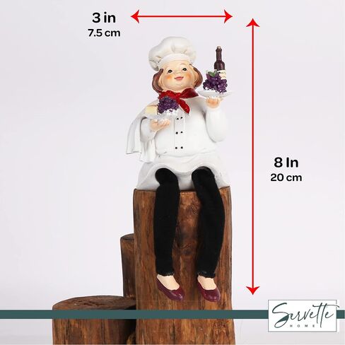 Chef Kitchen Décor Shelf Sitters with Long Legs - 2 Plates in Saudi Arabia