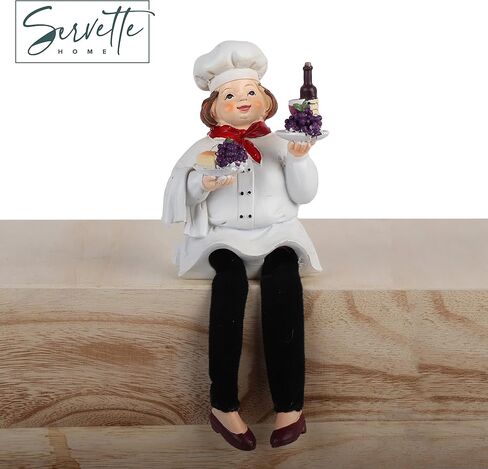 Chef Kitchen Décor Shelf Sitters with Long Legs - 2 Plates in Saudi Arabia