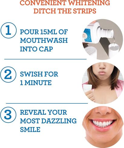 غسول الفم لتبييض الأسنان من جوروناندا أوكسيبيرست - 20 أونصة سائلة. (591 مل) نكهة النعناع البري - خالي من الكحول، غسول فم خالي من الفلورايد، يوصي طبيب الأسنان بشطف الفم بالزيوت العطرية النقية، فيتامين د وه، قديم in Kuwait