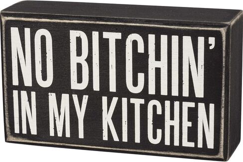 Primitives by Kathy Box Sign-in My Kitchen, 6x3.5 inches, Black, White in Saudi Arabia