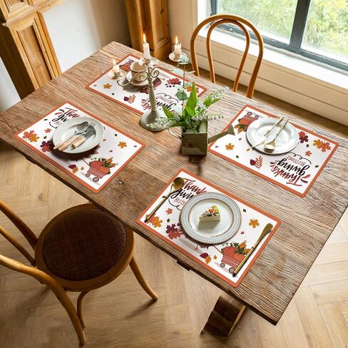 WRAPAHOLIC 50 Sheets Thanksgiving Paper Place Mats - 11 x 17 Inch Disposable Placemat CuteTurkey and Pumpkin Decorative Paper Table Mats for Dinner Table Setting Party Supplies in Saudi Arabia