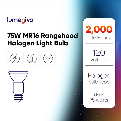 Replacement for DACOR 92348 75 WATT Halogen Range Hood Bulb Halogen Bulb 62351 Range Hood Lights - 120V MR16 Stove Hood Light Bulbs with E27 European Medium Screw Base - 1 Pack in Saudi Arabia