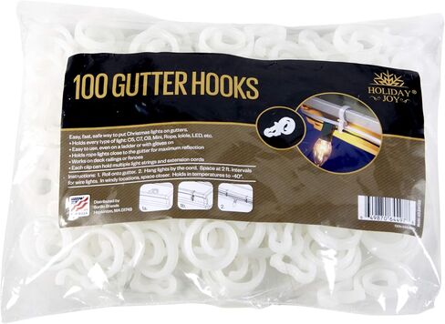 Holiday Joy - 200 Mighty Clip Lights - Quick & Easy Installation of Christmas Lights on Shingles & Gutters - Made in USA (200 Pack) in Saudi Arabia