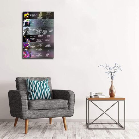 Rapper Star Lil Uzi Poster Canvas Wall Art Album Patchwork Pattern Prints Rapper Hip Hop Singer Fans Gift 18x12inch(45x30cm) Framed in Saudi Arabia