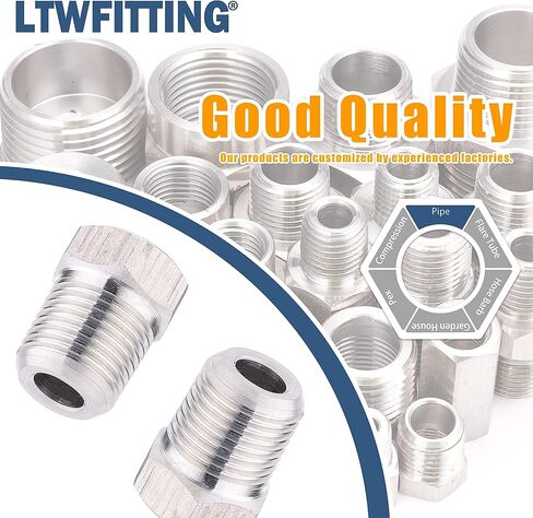 LTWFITTING Stainless Steel 316 Pipe Hex Head Plug Fittings 1/4-Inch Male NPT Air Fuel Water Boat (Pack of 10) in Kuwait
