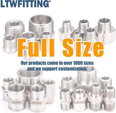 LTWFITTING Stainless Steel 316 Pipe Hex Head Plug Fittings 1/4-Inch Male NPT Air Fuel Water Boat (Pack of 10) in Kuwait
