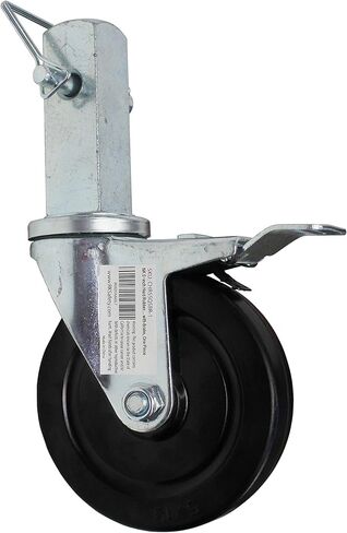 Troy Safety-CHR5SQSBR 5-inch Low Profile HD Rubber Wheel Swivel Plate Casters with Brake, 1 Wheel in Saudi Arabia