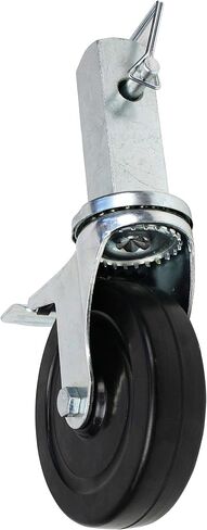 Troy Safety-CHR5SQSBR 5-inch Low Profile HD Rubber Wheel Swivel Plate Casters with Brake, 1 Wheel in Saudi Arabia