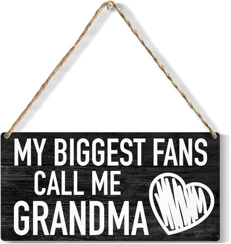 لوحة معلقة خشبية لأكبر معجبي Call Me Grandma Wood لافتة خشبية ريفية لتزيين جدران المنزل مقاس 6 × 12 بوصة in Kuwait