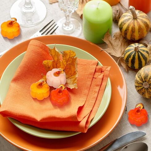 6 قطع من القرع الزجاجي الصغير المنفوخ يدويًا على شكل قرع زجاجي ديكور الخريف قرع زجاجي صغير على الطاولة زخارف زخرفية لحصاد الخريف وعيد الشكر والهالوين (التدرج البرتقالي) in Kuwait