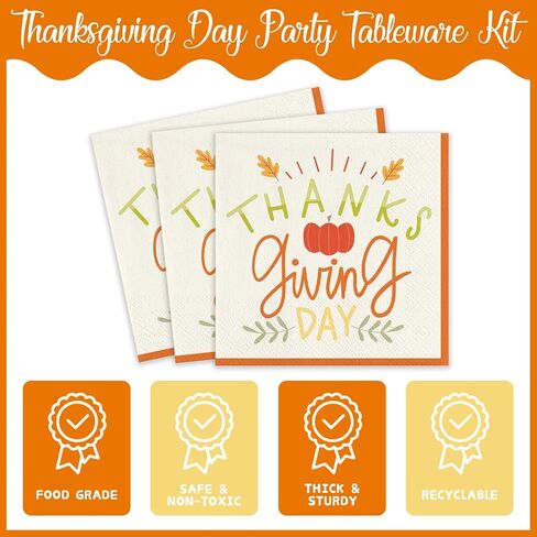 150pcs Thanksgiving Plates and Napkins Fall Turkeys Party Supplies Thanksgiving Birthday Disposable Dinner Party Supplies Serves 50 Guests in Saudi Arabia