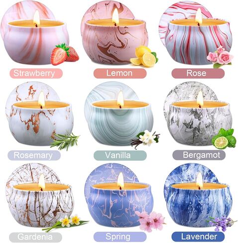 Candles for Men, 6 Pack Scented Candles for Home, Natural Aromatherapy Soy Candles Set, Long Burning Candles Gifts for Women Christmas Fathers Day, Husband, Him, Dad, Birthday in Saudi Arabia