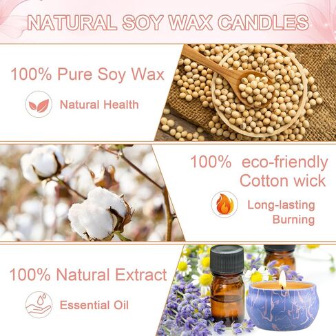 Candles for Men, 6 Pack Scented Candles for Home, Natural Aromatherapy Soy Candles Set, Long Burning Candles Gifts for Women Christmas Fathers Day, Husband, Him, Dad, Birthday in Saudi Arabia