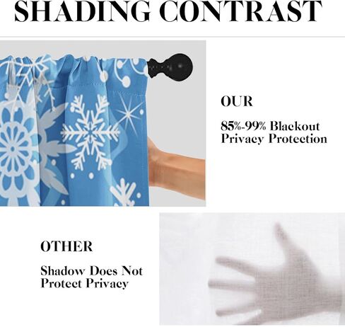 Christmas Navy Blue Snowflakes Kitchen Curtains with Valance and Tier Sets 36 Inch, 3 Pieces Crystal Snow Rod Pocket Drapes Window Treatment Curtains for Kitchen Over Sink Bed Room Decor in Saudi Arabia