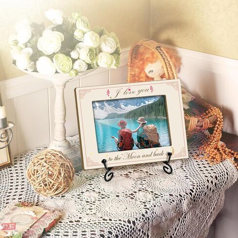 Grandparents Picture Frame - Grandchildren Fill A Space In Your Heart, Wooden Photo Frame with Stand, Newborn Baby Gift for Grandma Grandpa, Home Office Bedroom Desk Decor Tabletop Display -TXK28 in Kuwait